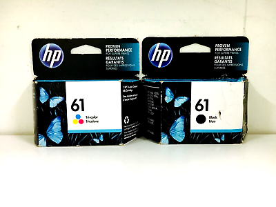 #ad New Genuine HP 61 Black Color 2PK Ink Cartridges In Box $34.99