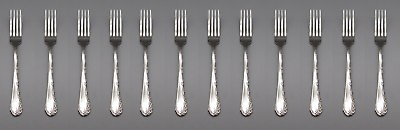 #ad SET OF TWELVE Oneida Stainless Flatware BELLE ROSE Dinner Forks * USA $44.09