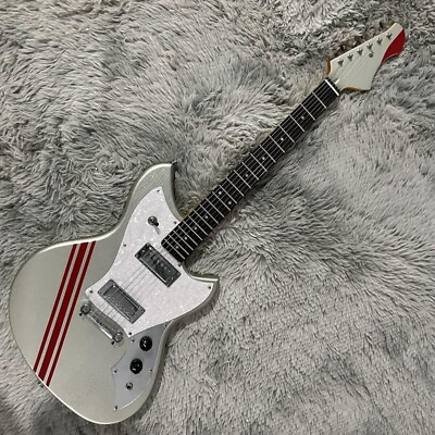 #ad Custom Silver Gray Electric Guitar Solid HH Pickups 21 Frets Pearl Pickguard $239.00