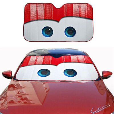 #ad Red Cartoon Eye Pattern Foil Car Window Windscreen Sun Shade Sun Visor 130X70cm $21.02
