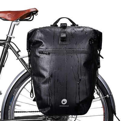#ad Rhinowalk Bike Pannier Bag 27L Waterproof Quick Release Cycling Rear Seat Side $45.90