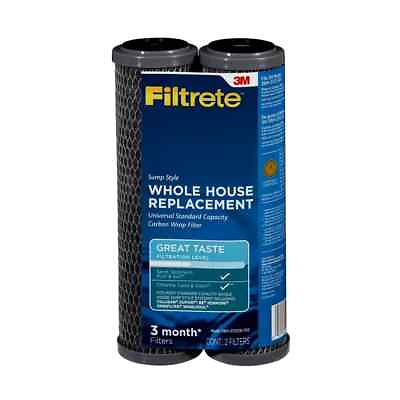 #ad Filtrete Standard Capacity Whole House Replacement Carbon Wrap Water Filter 2PK $15.19
