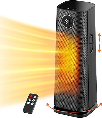 #ad Electric Heater Space Portable Ceramic Tower Heater with Remote hour timer 1500W $89.99