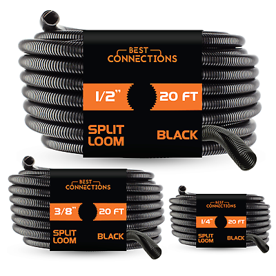 #ad BEST CONNECTIONS Split Wire Loom Various Lengths amp; Sizes Convoluted Tubing $19.95