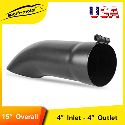 #ad Exhaust Tip 4quot; Inlet 4quot; Outlet 15quot; Long Bolt On Tailpipe Black Painting Finish $32.00