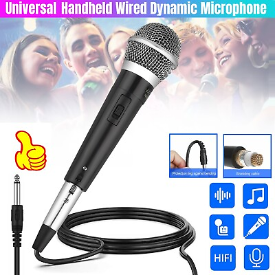 #ad Wired Cardioid Dynamic Handheld Microphone Professional Mic with On Off Switch $14.98