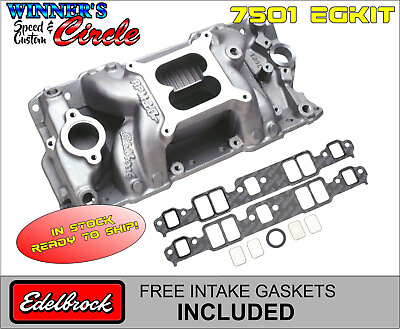 #ad Edelbrock 7501 Performer RPM SB Chevy AIR Gap Intake w Free Intake Gaskets $356.95