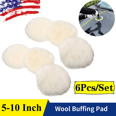 #ad 6PCS Polishing Bonnet Buffer Pads Soft Wool for 5 6quot; 7 8quot; 9 10quot; Car Polisher US $8.29