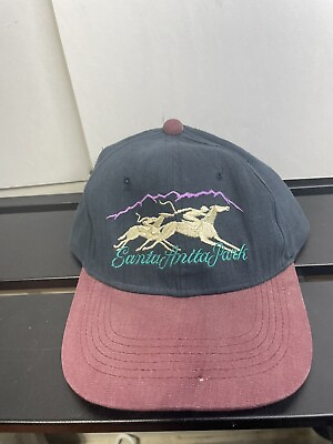 #ad Vintage 90s Santa Anita Park Horse Race Track Blue Red Racing Snapback Cap Hat $19.99