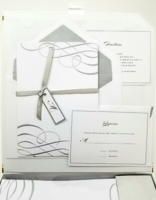 #ad Celebrate It Wedding Invitation Kit. Set of 30 Invites amp; RSVP. Silver amp; White $37.53