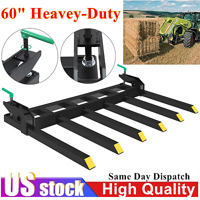 #ad 60quot; Clamp on Debris Pallet Fork for Tractor Skid Steer Buckets Attachment 4000lb $359.99