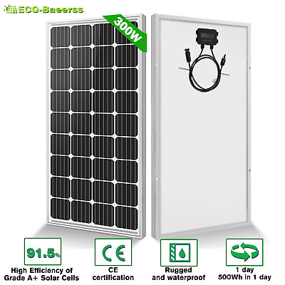 #ad 100W 200W 300W Watt 12V Monocrystalline Solar Panel for RV Home Rooftop Off Grid $54.00