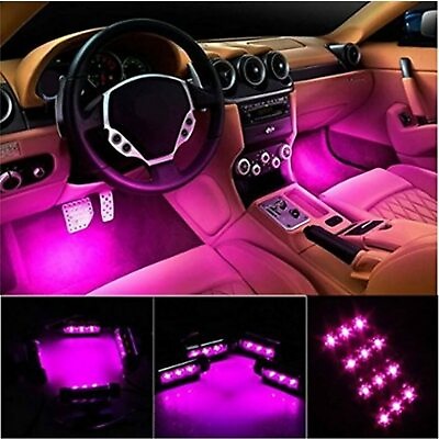 #ad Car LED Strip Light EJ#x27;s SUPER CAR 4pcs 36 LED Car Interior Lights Pink $13.99