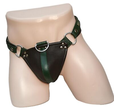 #ad Handmade Leather Jockstrap Gay Men Thong Soft Leather Thong Brief underwear $52.25