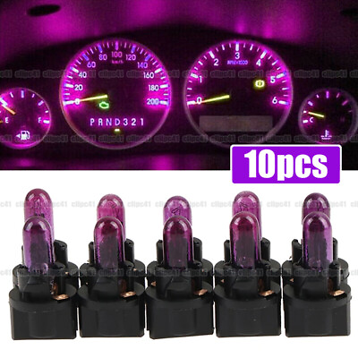 #ad 10Pcs Purple T5 SMD LED Car Instrument Dash Light Interior Indicator Lamp Bulbs $7.50