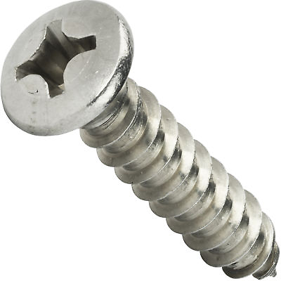 #ad #8 x 1 1 2quot; Self Tapping Sheet Metal Screws Oval Head Stainless Steel Qty 100 $17.78