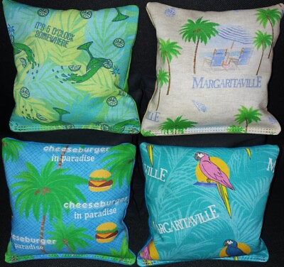 #ad Set Of 8 Beach Ocean Margaritaville Cornhole Bean Bags FREE SHIPPING $47.99