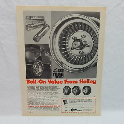 HOLLEY JET MAG WHEELS 1975 ADVERTISING MAGAZINE AD $9.65
