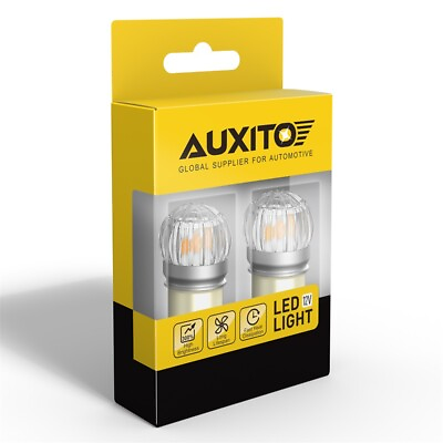 #ad 2X AUXITO 1157 BAY15D 3030SMD Amber LED Canbus Error Free Brake Tail Stop Lights $18.99