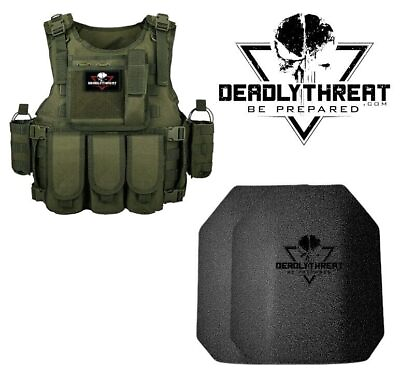 #ad Force Recon Phantom Sage Tactical Vest Plate Carrier W Level III Armor Plates $186.00