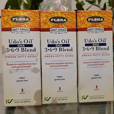 #ad Flora Udo#x27;s Oil DHA 3 6 9 Blend Omega Fatty Acid Liquid Supplement Cognitive 8.5 $59.90