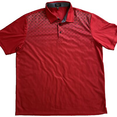 #ad Pin High Polo Shirt Mens XXXL Red Performance Stretch Preppy Casual $12.50