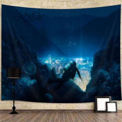 #ad Fantasy Ocean City Atlantis Extra Large Tapestry Wall Hanging Background Game $26.10