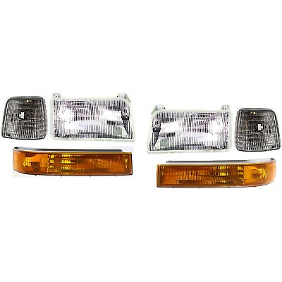 #ad #ad Headlight Kit For 1992 1996 Ford F 150 Driver and Passenger Side with bulbs $78.90
