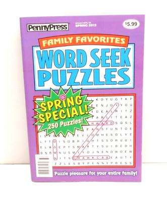 #ad Penny Press Word Seek Puzzles Book 250 Puzzles Spring Special Family Favorites $7.99