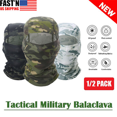 #ad Tactical Military Hunting Balaclava Camouflage Full Face Mask Neck Hood Ski Mask $7.89