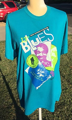 #ad Vintage 1988 Sacramento Blues Festival T shirt Mens M L Hooker Perkins Music $18.00