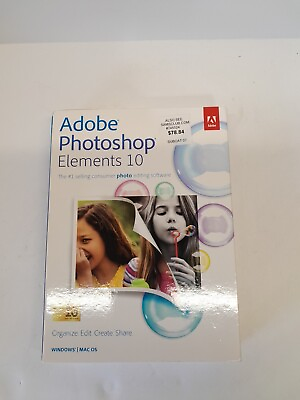 #ad Adobe Photoshop Elements 10 PC Mac 2011 Used 3 Discs Serial Number On Back $19.92