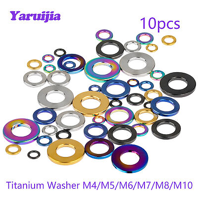 #ad Yaruijia 10pcs Titanium Washer M4 M5 M6 M8 M10 Flat Gaskets Bolt Washers DIN912 $9.02