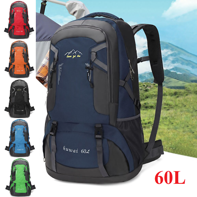 #ad 60L Large Waterproof Hiking Camping Backpack Outdoor Travel Men#x27;s Rucksack Bag $19.99