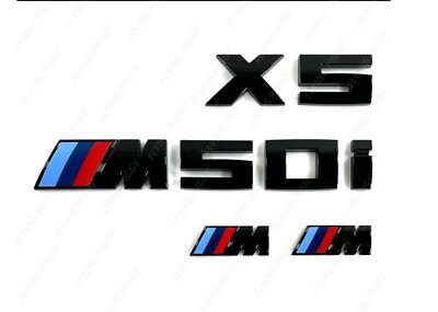 #ad for X5 Series Gloss Black Emblem X5M50iM logox2 Rear Trunk and Fender Badge $29.00