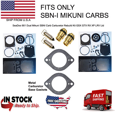 #ad SEADOO Mikuni DUAL Carb Rebuild Kit SBN I 951 XP GTX RX GSX L LRV Needle St $89.54