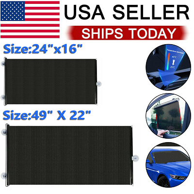 #ad Retractable Car Side Window Sun Shade Visor Shield Cover Roll Curtain 24quot; x 16quot; $10.45