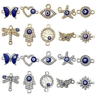 #ad 20pcs lot Fashion Evil Eye Oil Drop Enamel Charm Pendants Jewelry Making C $4.79