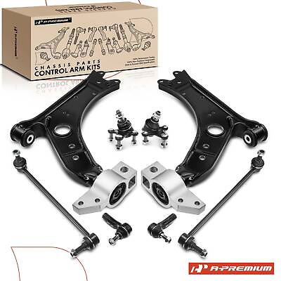 #ad 8x Control Arm w Ball Joint Sway Bar Link Front for Volkswagen Golf Jetta Audi $121.99