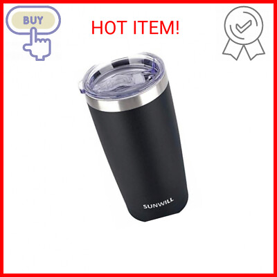 #ad SUNWILL 20oz Tumbler with Lid Stainless Steel Vacuum Insulated Double Wall Trav $19.30