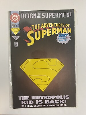#ad Adventures of Superman DC Comics 501 Die Cut Cover Reign of the Supermen $12.99