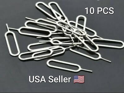 #ad 10PCS Durable Metal Ejector Pins Kit Phone Sim Card Tray Ejector Eject Pin tool $2.85