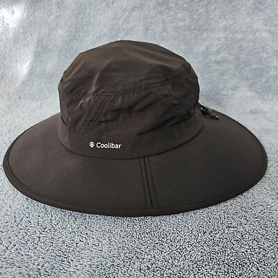 #ad Coolibar Unisex Sun Bucket Hat Black Adjustable SPF 50 Vented WIDE Brim Light $24.99