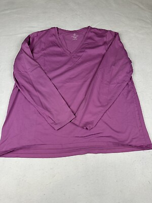 #ad Women’s Land’s End Purple V neck Long Sleeve Shirt Size 1x $8.00