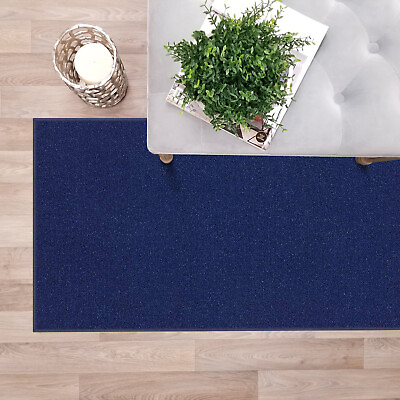 #ad Custom Size NAVY BLUE Stair Hallway Runner Rug Rubber Back Non Skid 22quot; 26quot; 31quot; $60.99