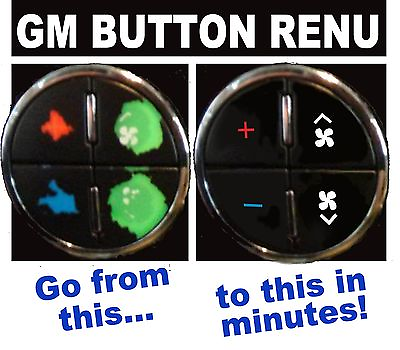 #ad 07 08 09 10 11 GM ACADIA AC BUTTON REPAIR DECALS DUAL CLIMATE CONTROL $12.10