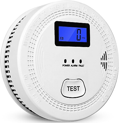 #ad 2 in 1 Smokeamp;Carbon Monoxide Detectors CO Alarms with Battery Backup LCD Screen $19.89