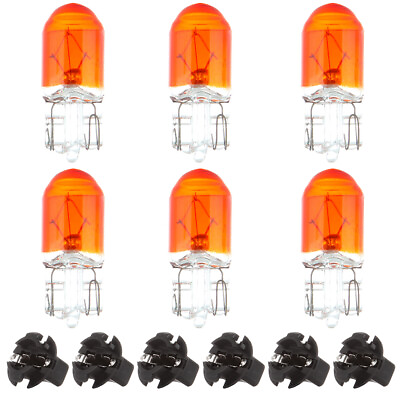#ad For Ford 6X T10 Yellow Halogen Bulbs Instrument Panel Light 6X T10 Socket 1 2quot; $8.32