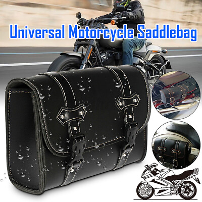 #ad Motorcycle Tool Bag Side SaddleBag Storage Pouch Luggage Bag PU Leather US $23.42