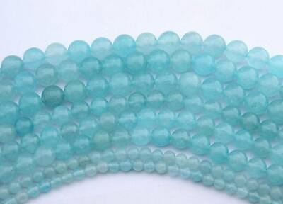 #ad 1 Strand 6mm 8mm 10mm Lake Blue Jasper Round Gemstone Natural Stone Crafts Beads $7.16